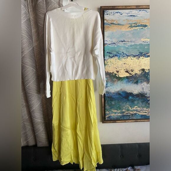 anthropologie sweater Beige And Maxi Dress Yellow Size Large  Set NWT - Picture 5 of 16